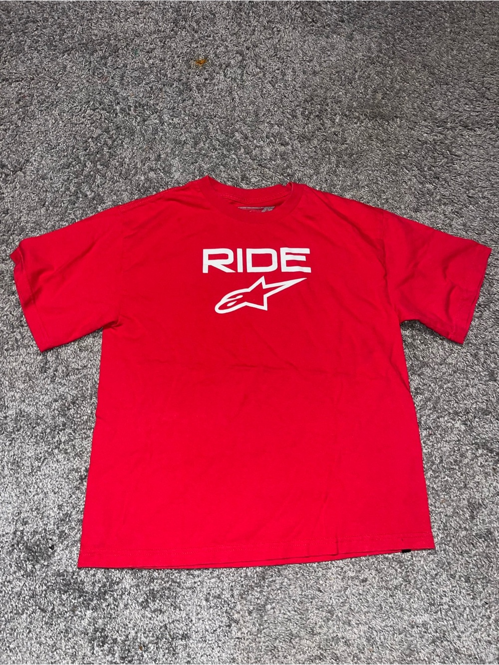 Alpinestars Red Short-Sleeve Tee with Logo Tab